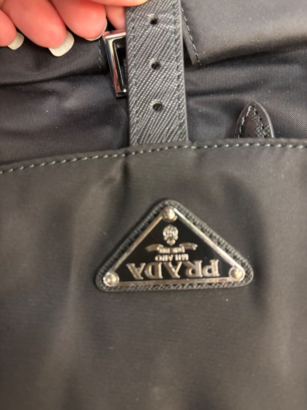 Prada Black Re-Nylon Medium Backpack with Detachable Pouch & Dustbag - Picture 7 of 10